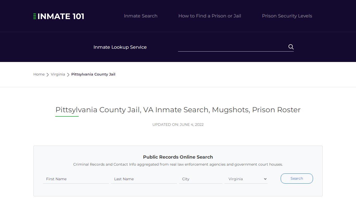Pittsylvania County Jail, VA Inmate Search, Mugshots, Prison Roster